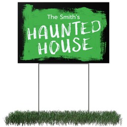 Photo Lawn Sign 12x18 (with H-Stake) with Haunted House design