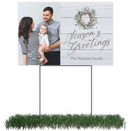 Photo Lawn Sign 12x18 (with H-Stake) with Holiday Wreath design