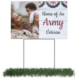 Photo Lawn Sign 12x18 (with H-Stake) with Patriotic Banner design
