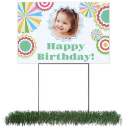 Photo Lawn Sign 12x18 (with H-Stake) with Pinwheels design