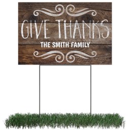 Photo Lawn Sign 12x18 (with H-Stake) with Rustic Thanks design