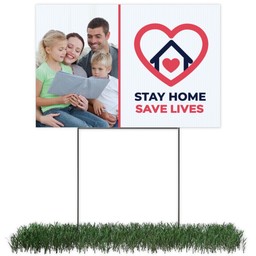 Photo Lawn Sign 12x18 (with H-Stake) with Stay Home design