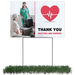 Photo Lawn Sign 12x18 (with H-Stake) with Thank You Healthcare design