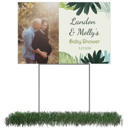 Photo Lawn Sign 12x18 (with H-Stake) with Baby Shower - Jungle design