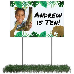 Photo Lawn Sign 12x18 (with H-Stake) with Birthday Animals design