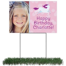 Photo Lawn Sign 12x18 (with H-Stake) with Birthday Whimsical design