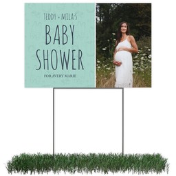 Photo Lawn Sign 12x18 (with H-Stake) with Pastel Baby Clothes design