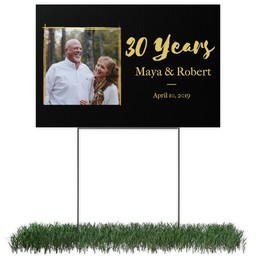 Photo Yard Sign 12x18 (with H-Stake) with Simple Anniversary design