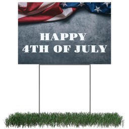 Photo Lawn Sign 12x18 (with H-Stake) with US Flag design