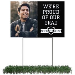 Photo Lawn Sign 12x18 (with H-Stake) with Classic Grad design
