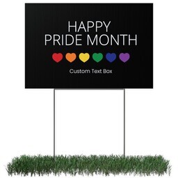 Photo Lawn Sign 12x18 (with H-Stake) with Rainbow Hearts Pride design