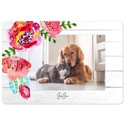 Pet Mat with Painted Poppies design