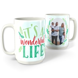 White Photo Mug, 15oz with Wonderful Life design
