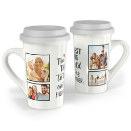 Premium Grande Photo Mug with Lid, 16oz with Each Other Hearts design