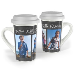 Premium Grande Photo Mug with Lid, 16oz with Totally Awesome Family design