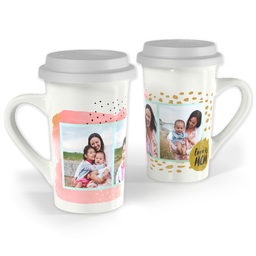 Premium Grande Photo Mug with Lid, 16oz with Dazzle Mom design
