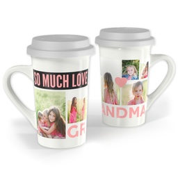 Premium Grande Photo Mug with Lid, 16oz with So Much Love Grandma design