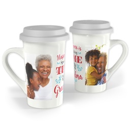 Premium Grande Photo Mug with Lid, 16oz with Grandma Time design