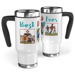 14oz Stainless Steel Travel Photo Mug with Best Dad Ever Heart design