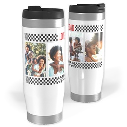 14oz Personalized Travel Tumbler with Dad Checkers Black design