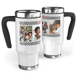 14oz Stainless Steel Travel Photo Mug with Dad Checkers Black design