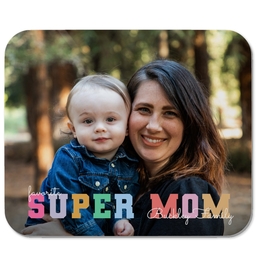 Photo Mouse Pad with Pastel Super Mom design