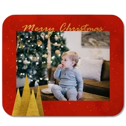 Photo Mouse Pad with Sparkling Gold Christmas design