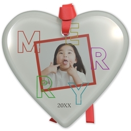 Heart Acrylic Ornament with Candid Collage design