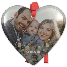 Heart Acrylic Ornament with Golden Flurry design