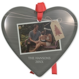 Heart Acrylic Ornament with Tree Tag design