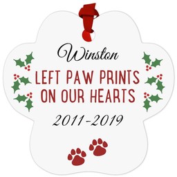 Paw Metal Ornament with Paws And Hearts design