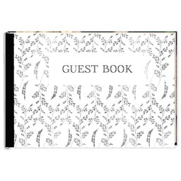 Wedding Guestbook with Whimsical BW design