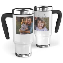 14oz Stainless Steel Travel Photo Mug with Let Me See You Smile design