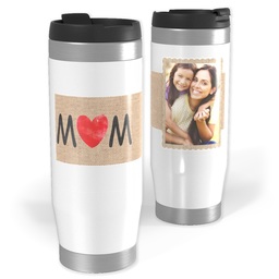 14oz Personalized Travel Tumbler with Mom Ribbon design