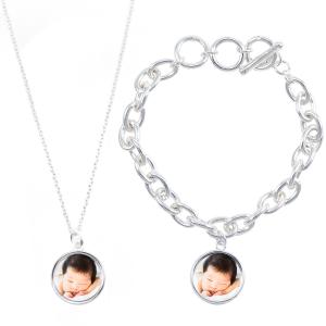 Thumbnail for 1080x1080 - Sterling Silver Plated Round Necklace & Bracelet Set.png 1