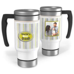 Thumbnail for 14oz Stainless Steel Travel Photo Mug with Best Dad Stripes design 1