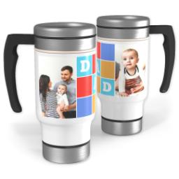 Thumbnail for 14oz Stainless Steel Travel Photo Mug with Dad Blocks design 1