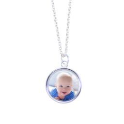 Thumbnail for Sterling Silver Plated Round Necklace with Full Photo design 1
