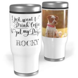 Thumbnail for Stainless Steel Tumbler, 14oz with Pet My Dog design 1