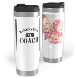 Thumbnail for 14oz Personalized Travel Tumbler with Best Coach Black design 1