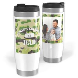 Thumbnail for 14oz Personalized Travel Tumbler with Greatest Dad Camo design 1