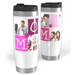 Thumbnail for 14oz Personalized Travel Tumbler with Heart Blocks Mom design 1