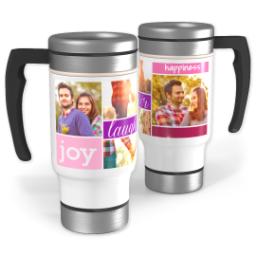 Thumbnail for 14oz Stainless Steel Travel Photo Mug with Joy And Laughter Pink design 1