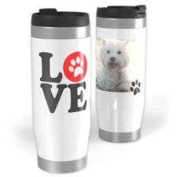 Thumbnail for 14oz Personalized Travel Tumbler with Love Paws design 1
