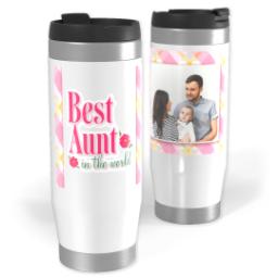 Thumbnail for 14oz Personalized Travel Tumbler with Plaid Aunt design 1