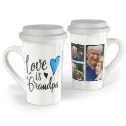 Thumbnail for Premium Grande Photo Mug with Lid, 16oz with Grandpa Hearts design 1