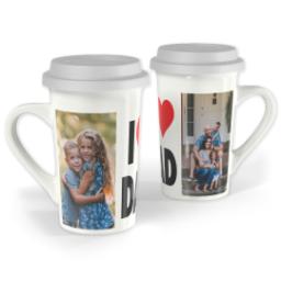 Thumbnail for Premium Grande Photo Mug with Lid, 16oz with I Heart Dad design 1