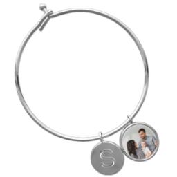 Thumbnail for Charm and Letter Bangle with Full Photo design 3