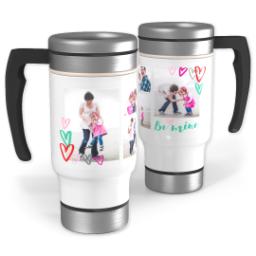 Thumbnail for 14oz Stainless Steel Travel Photo Mug with Be Mine Hearts design 1