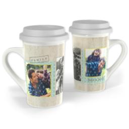 Thumbnail for Premium Grande Photo Mug with Lid, 16oz with Family Scrapbook design 1